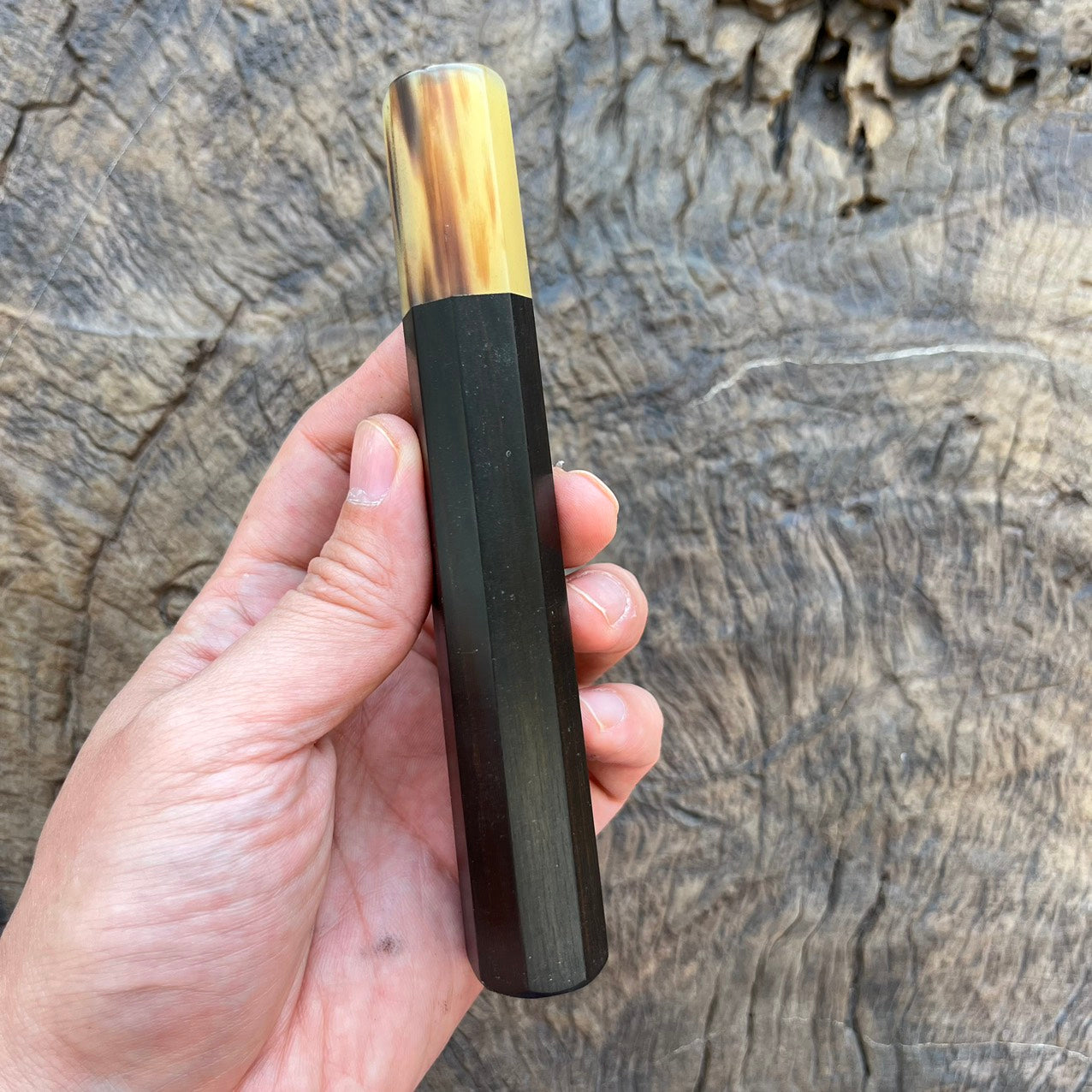 I -12 Ebony Wa handle with marble horn- 145mm