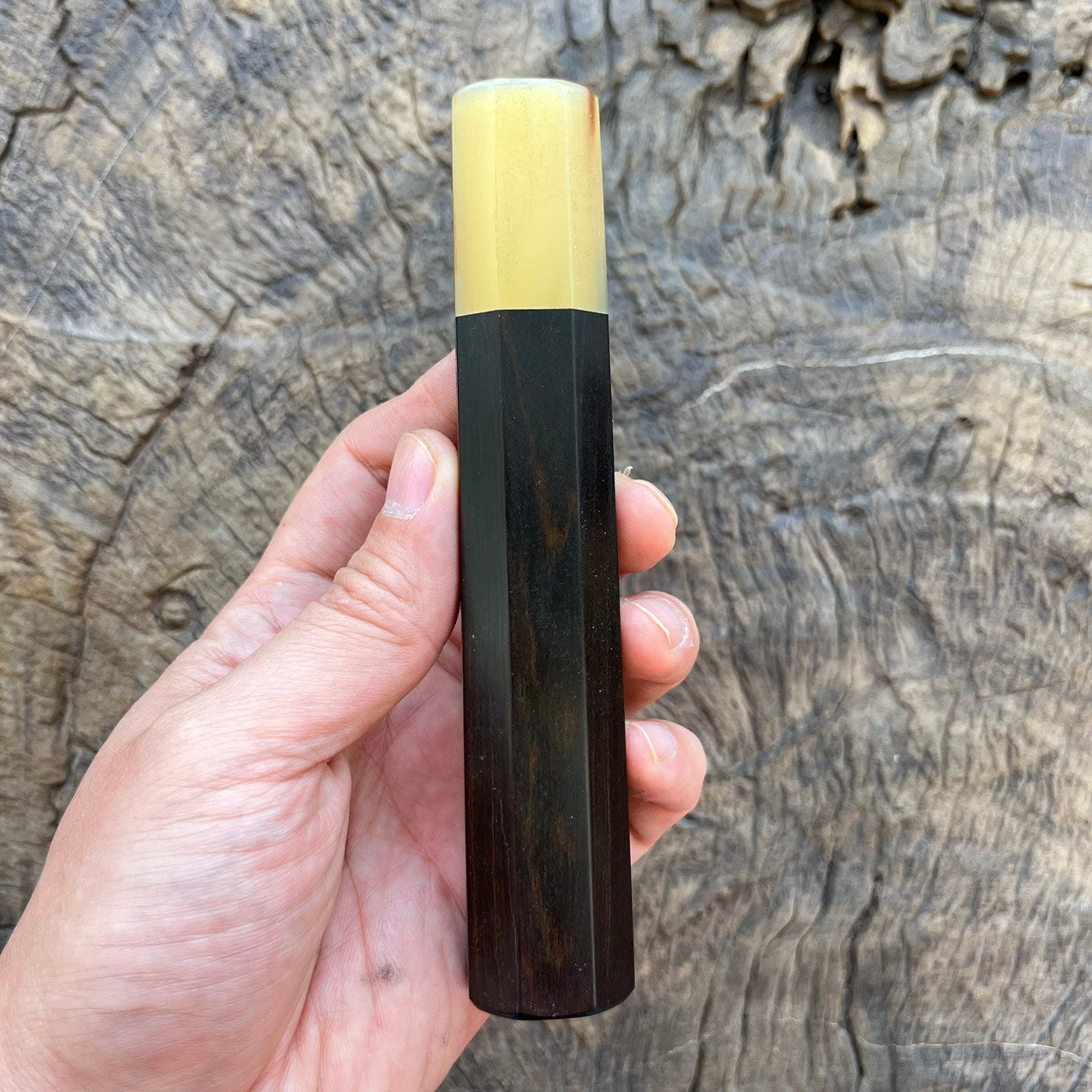 I -12 Ebony Wa handle with marble horn- 145mm