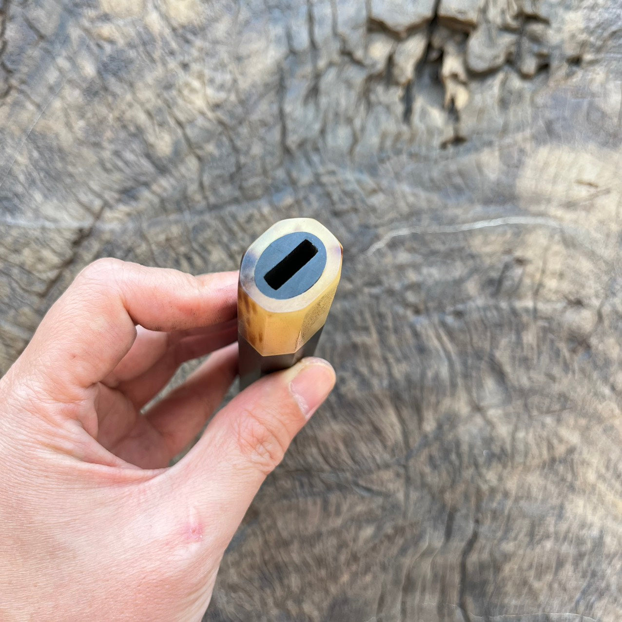 I -12 Ebony Wa handle with marble horn- 145mm