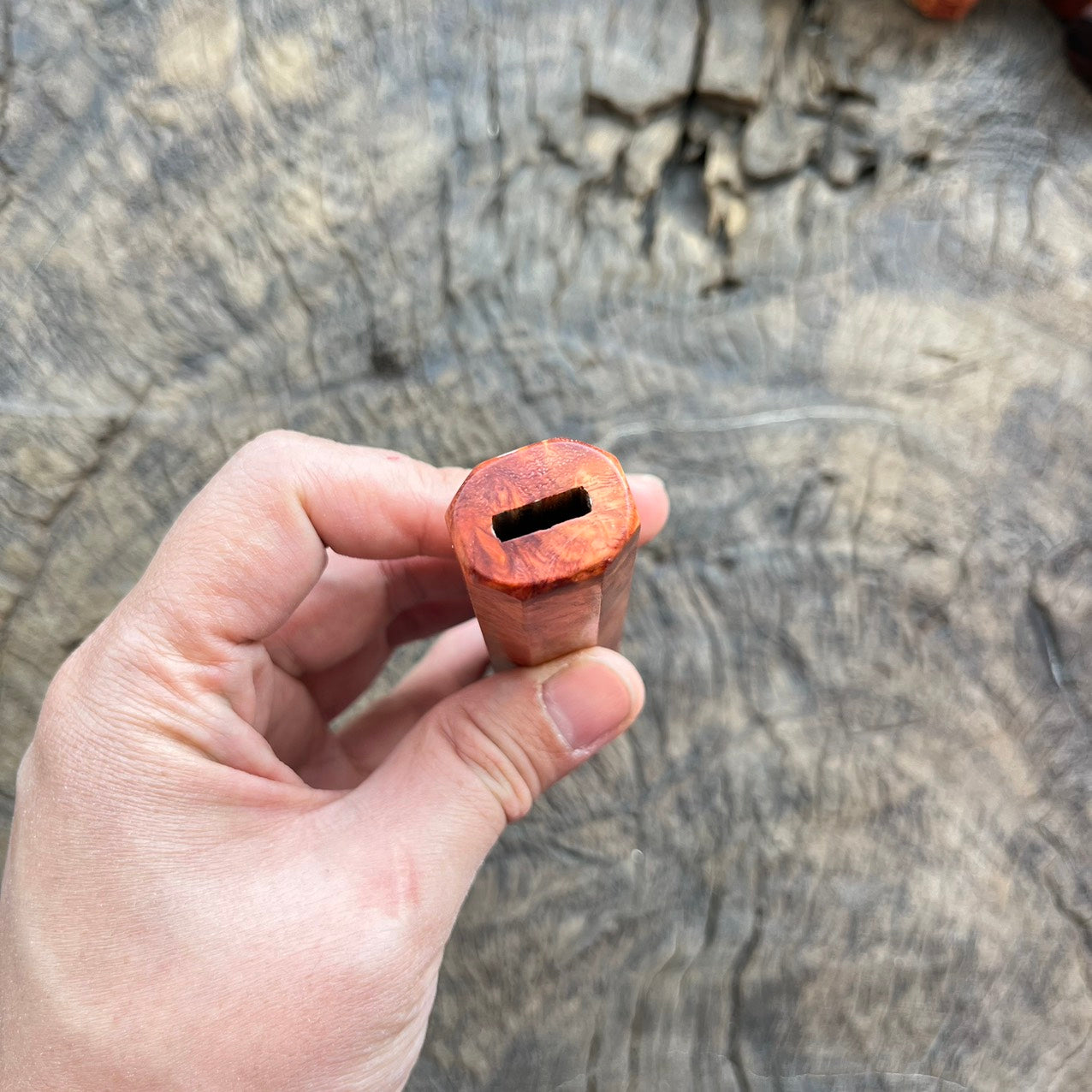 I - 8 Two tone Amboyna burl Wa handle - 140mm