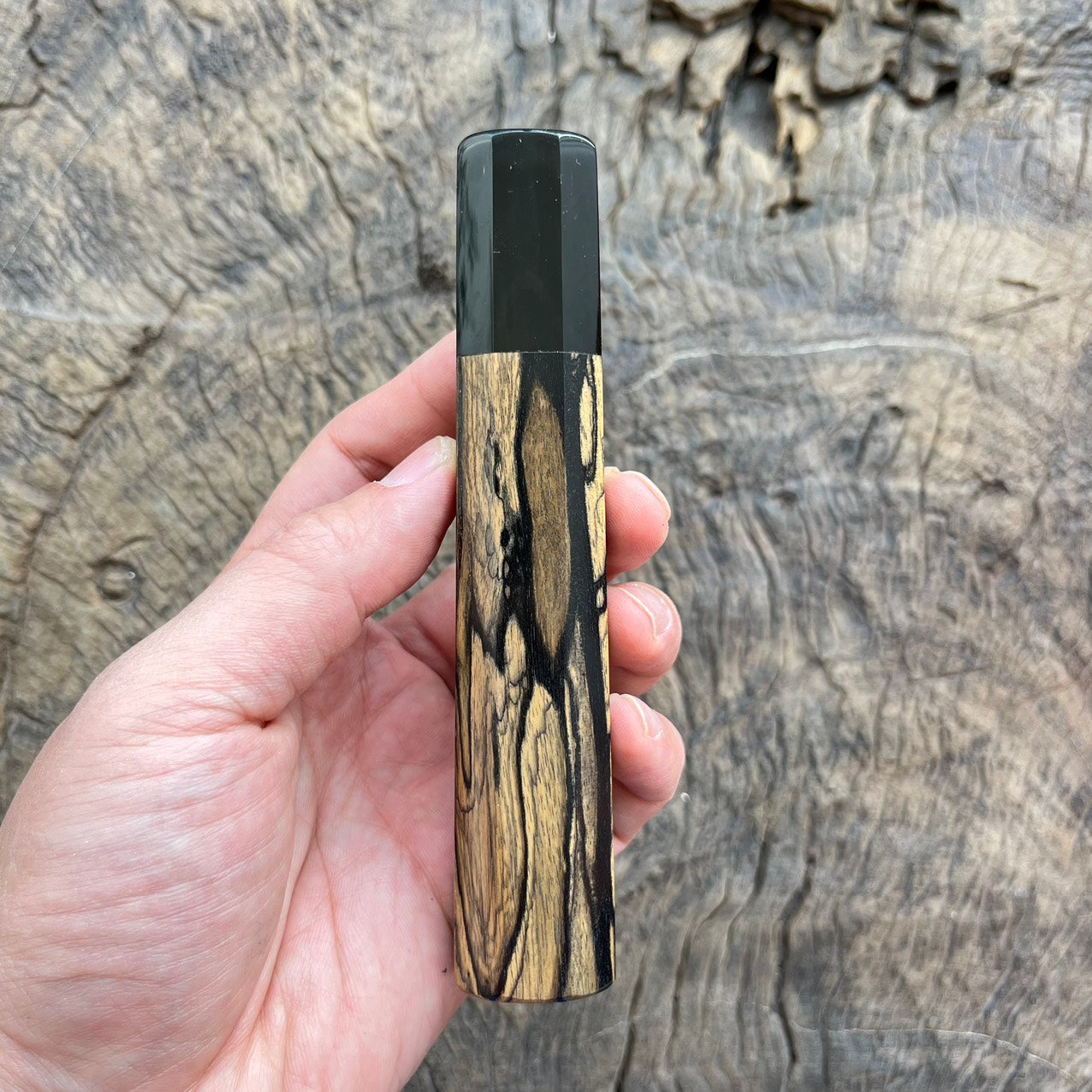 I- 3 Black White Ebony Wa handle with black horn ferrule - 135mm