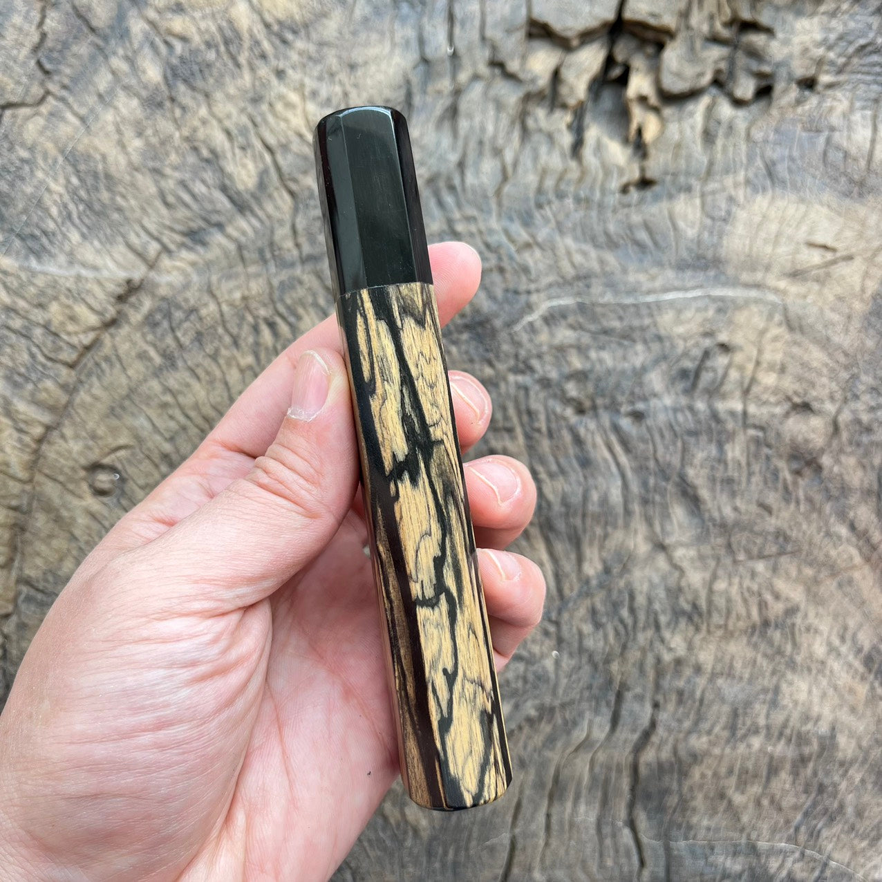 I- 3 Black White Ebony Wa handle with black horn ferrule - 135mm