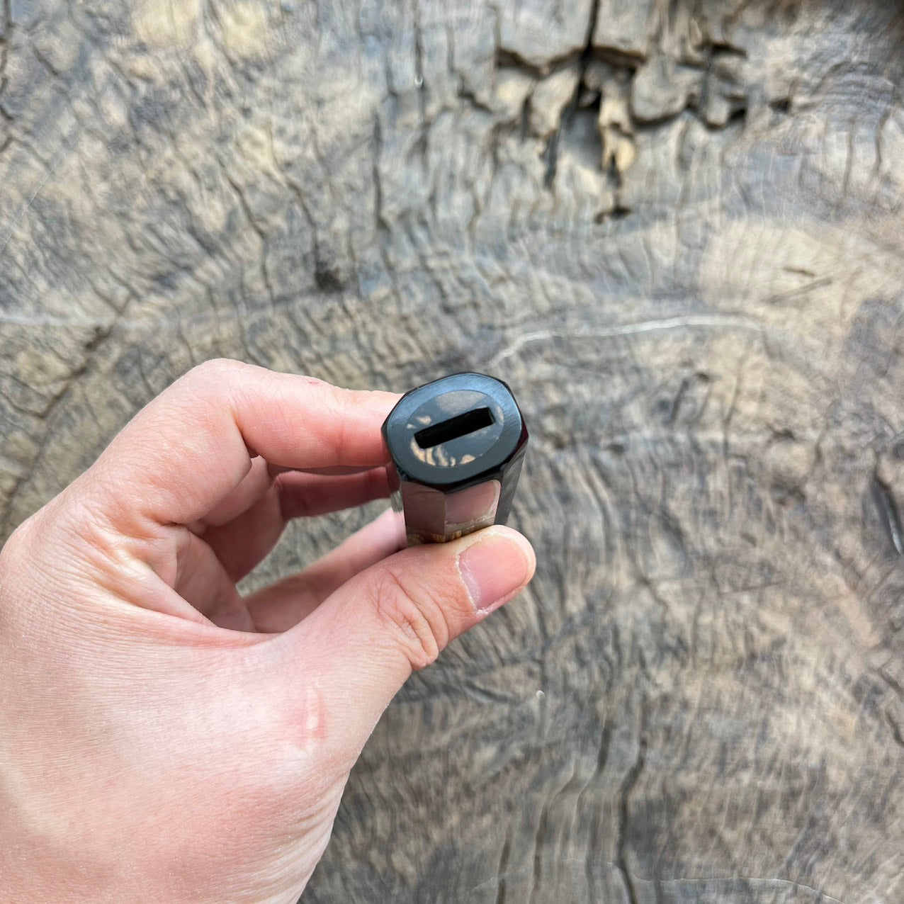 I- 3 Black White Ebony Wa handle with black horn ferrule - 135mm