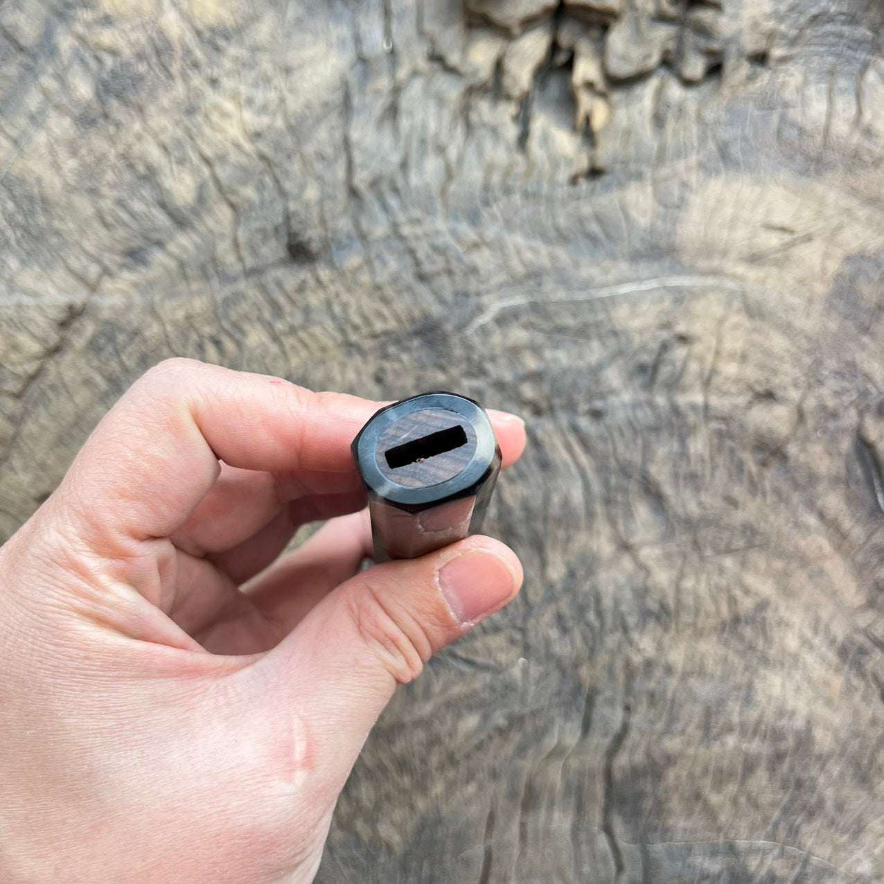 I- 5 Ebony Wa handle with white black horn ferrule - 135mm
