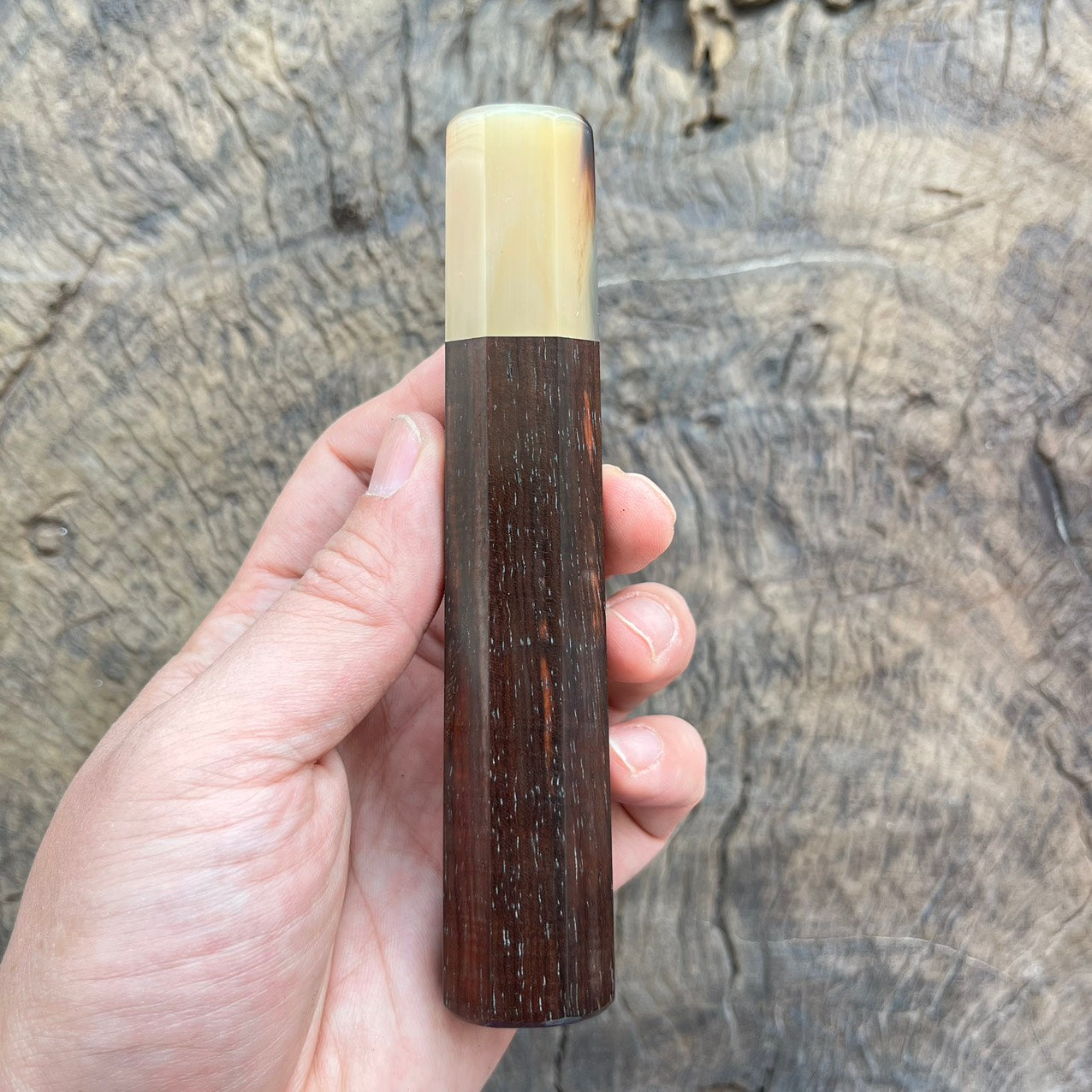 I-Curly Siam Rosewood Wa handle with marble ferrule - 135mm