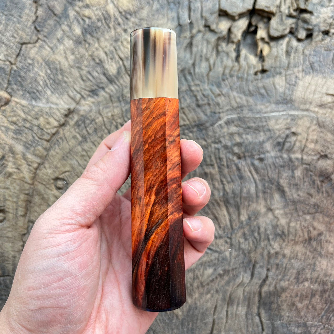 I - 4 Quilted Red Siam Rosewood Wa handle with marble - 145mm