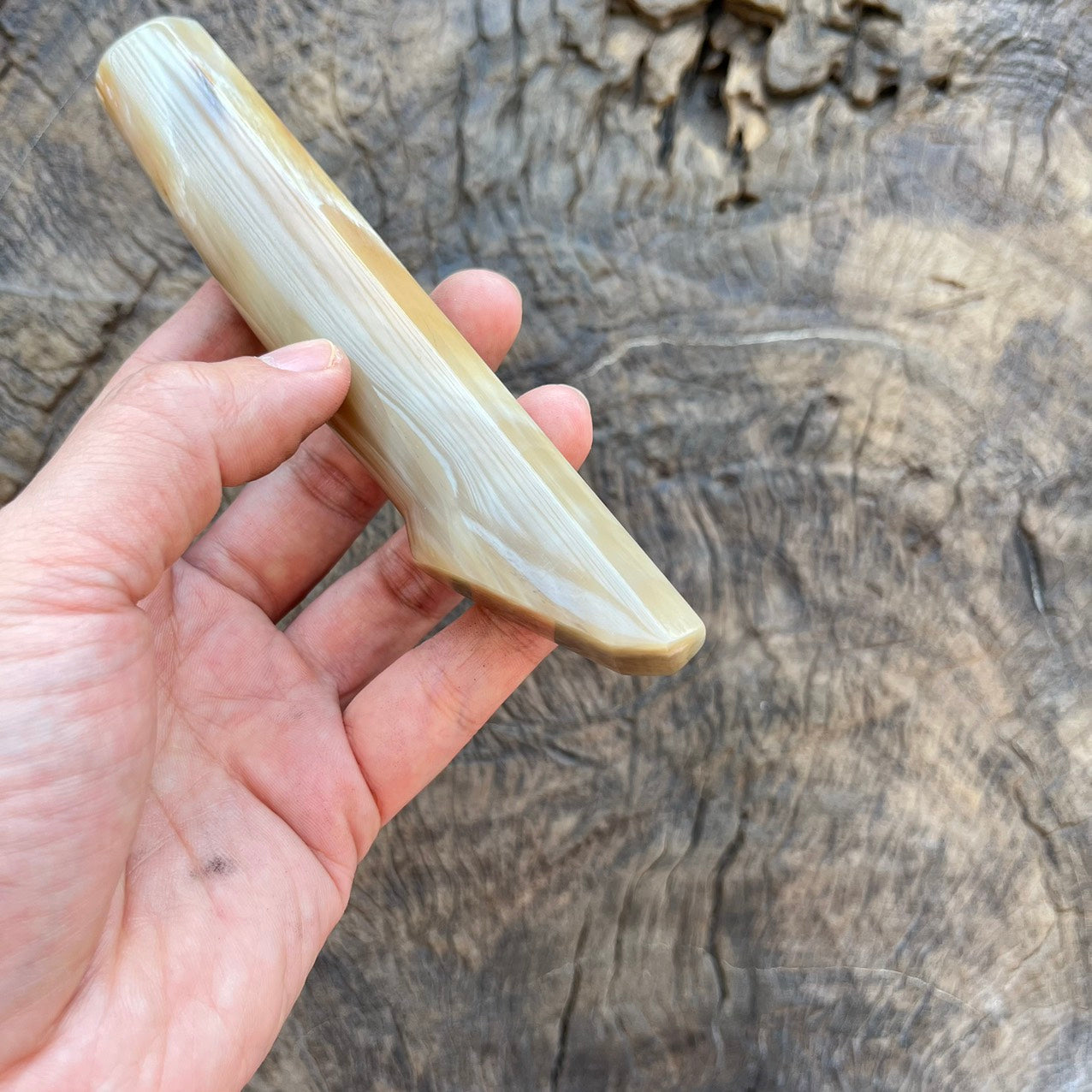 I - Special Full horn Wa handle with marble horn- 150mm