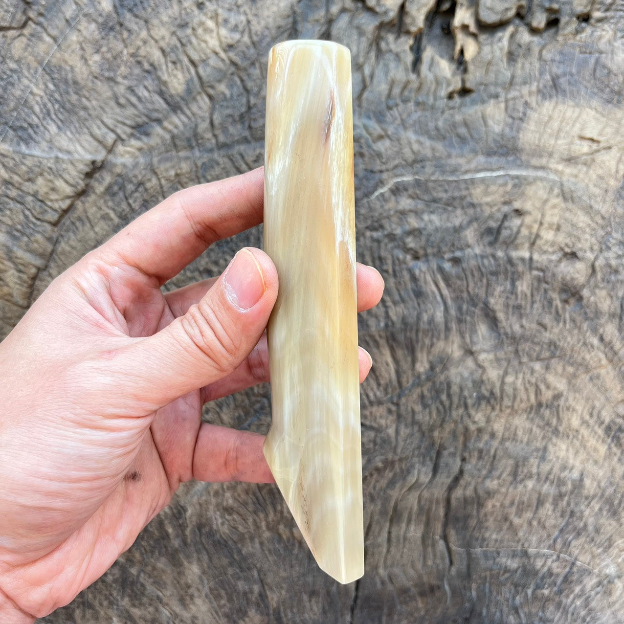I - Special Full horn Wa handle with marble horn- 150mm