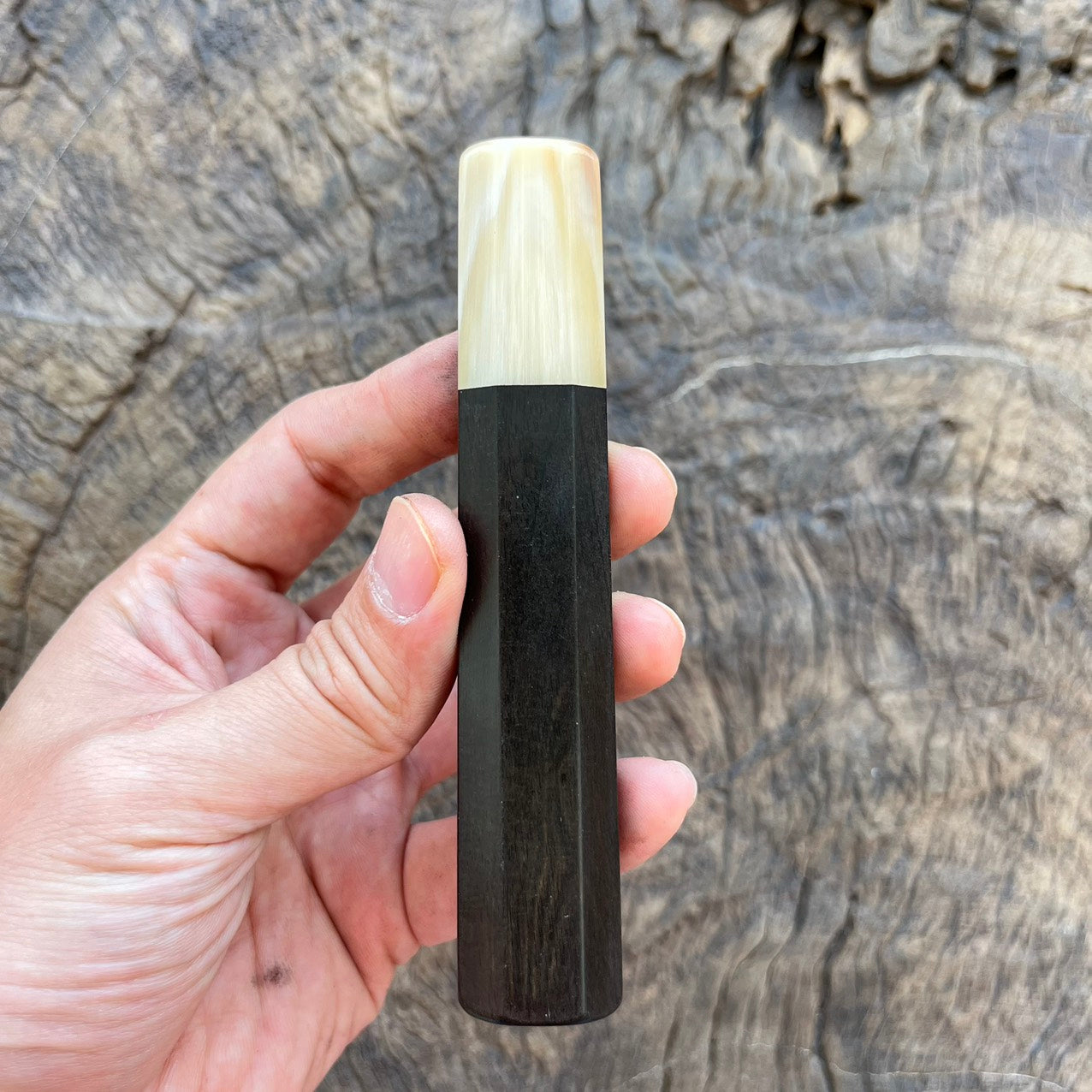 I - 17 Ebony Wa handle with Ivory horn - 120mm for petty