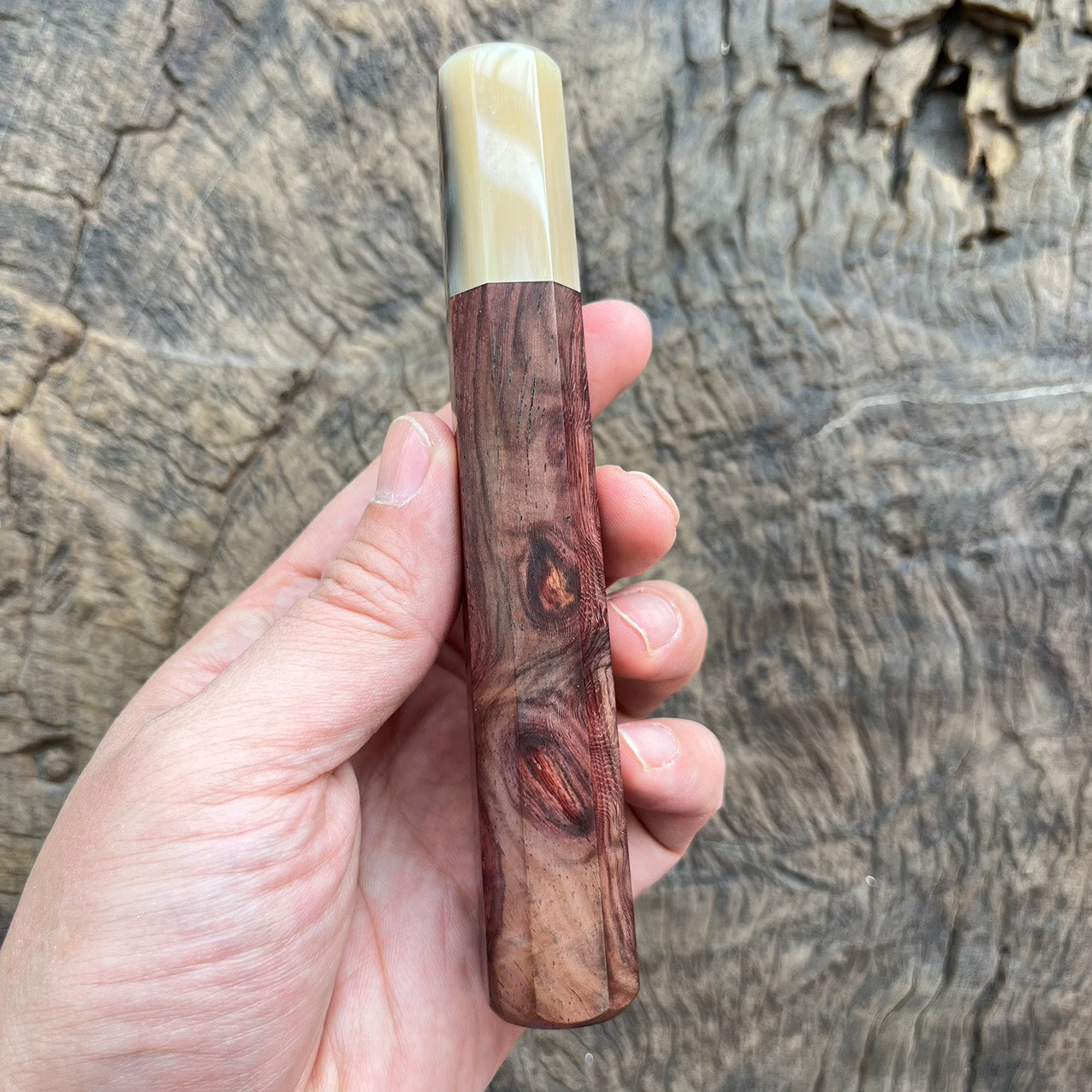I - Purple Rosewood Wa handle with marble horn - 140mm