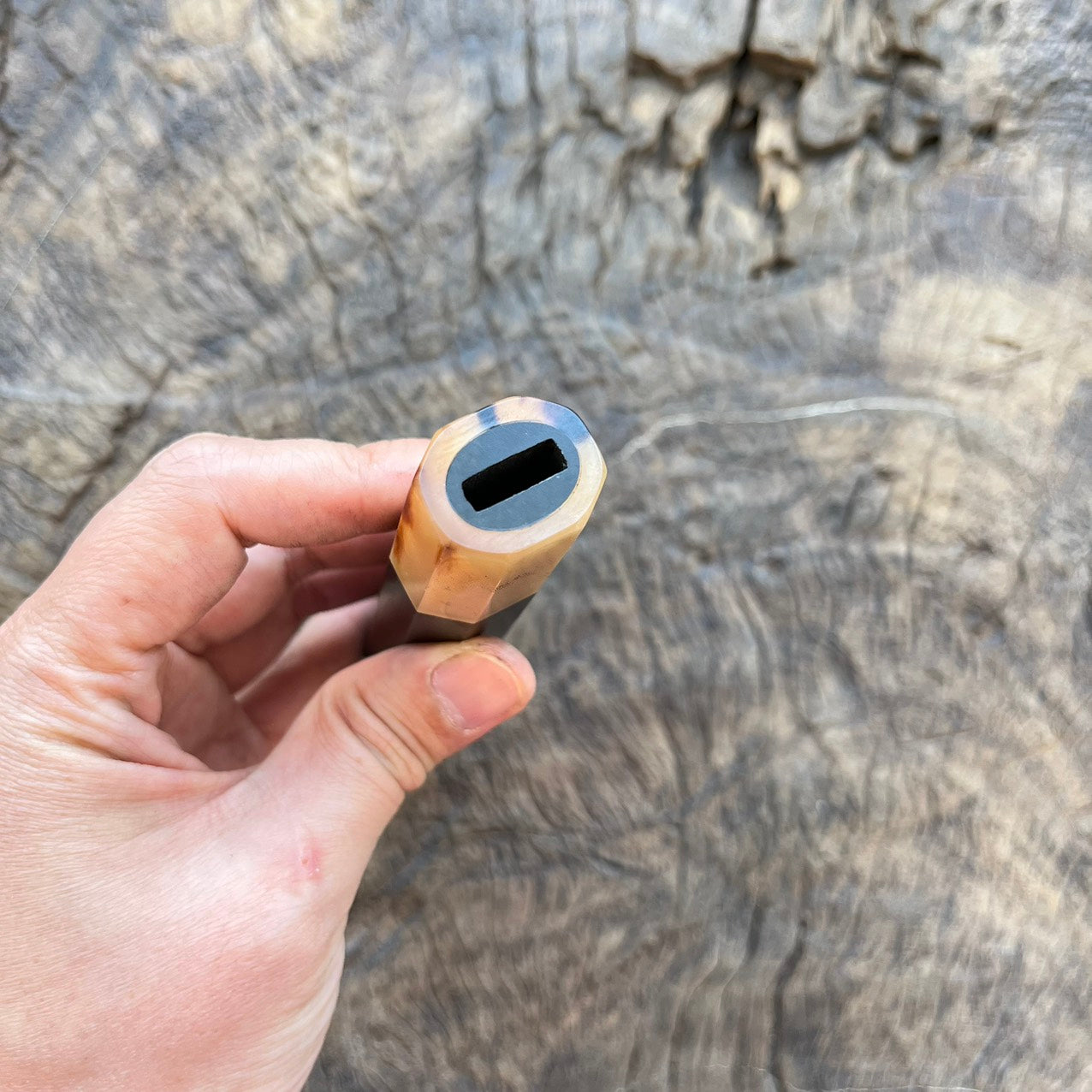 I -15 Ebony Wa handle with marble horn- 145mm