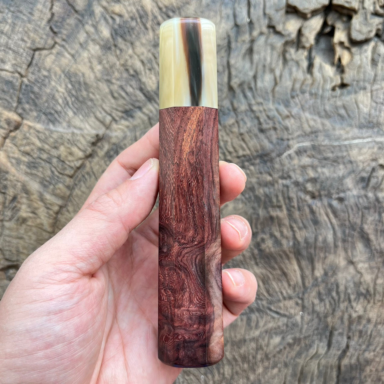 I - Purple Rosewood Wa handle with marble horn - 140mm