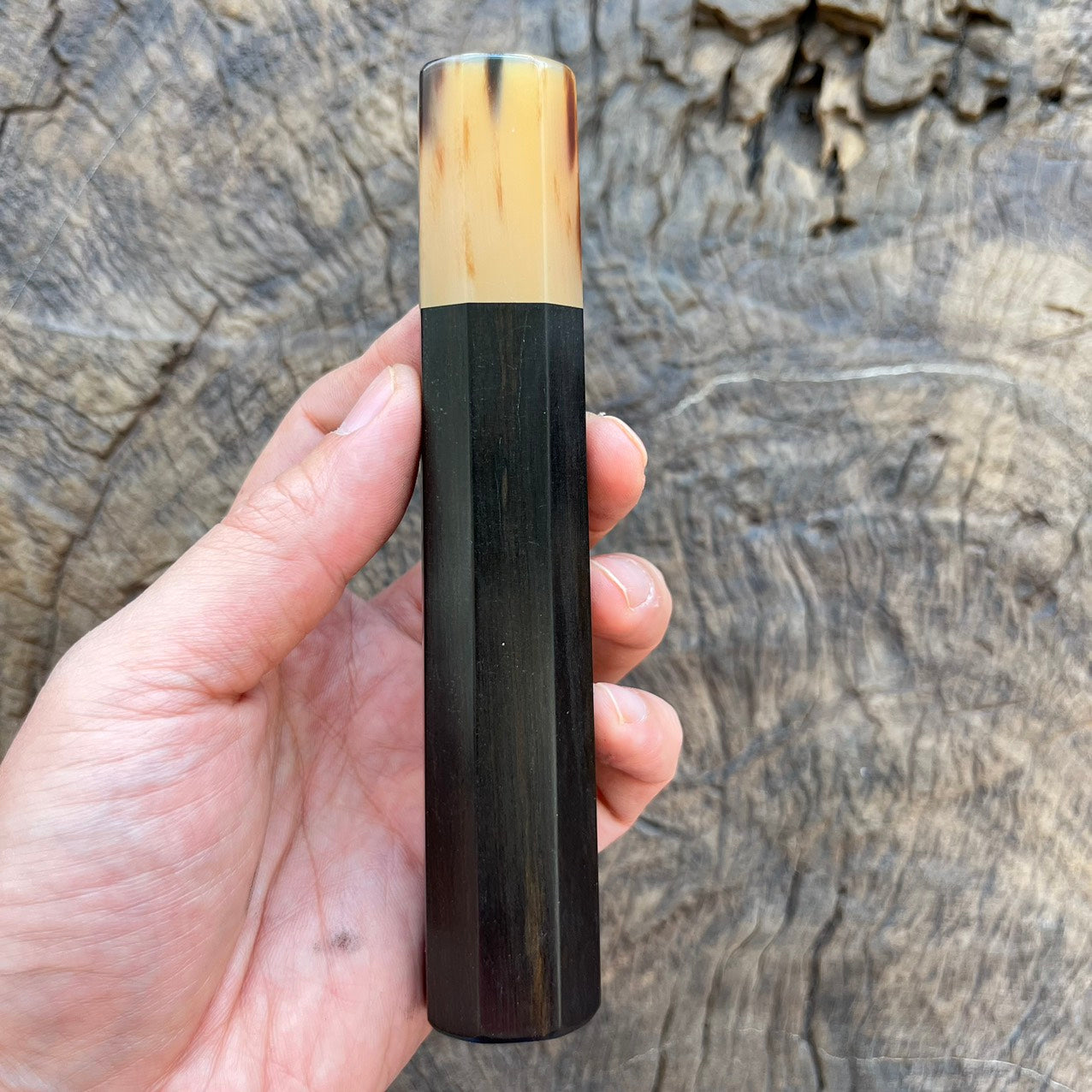 I -15 Ebony Wa handle with marble horn- 145mm