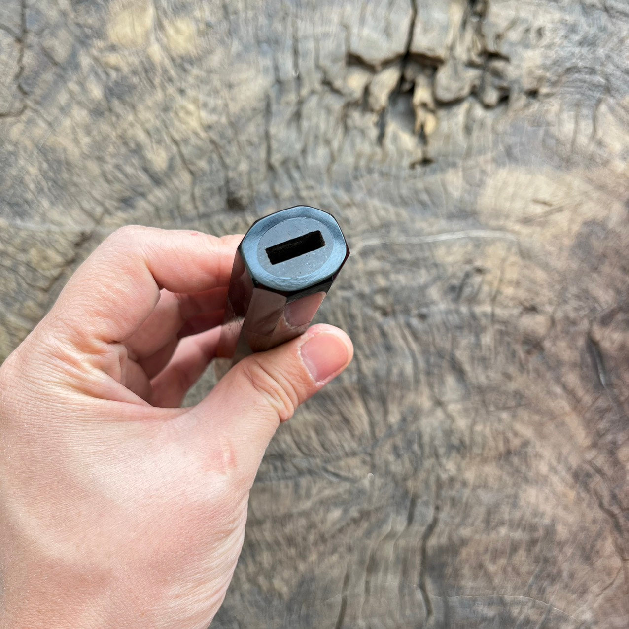 I - Rare Two tone Siam Rosewood with black horn ferrule - 145mm