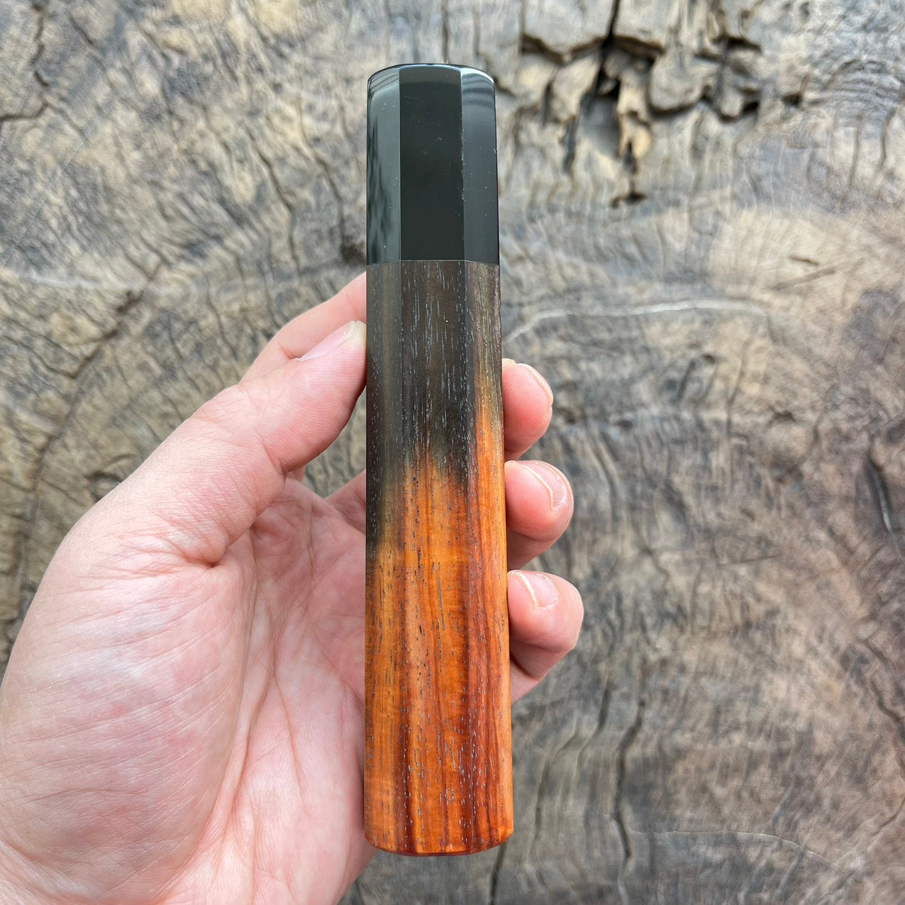 I - Rare Two tone Siam Rosewood with black horn ferrule - 145mm