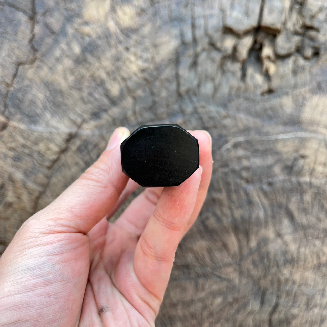 I -13 Ebony Wa handle with marble horn- 145mm