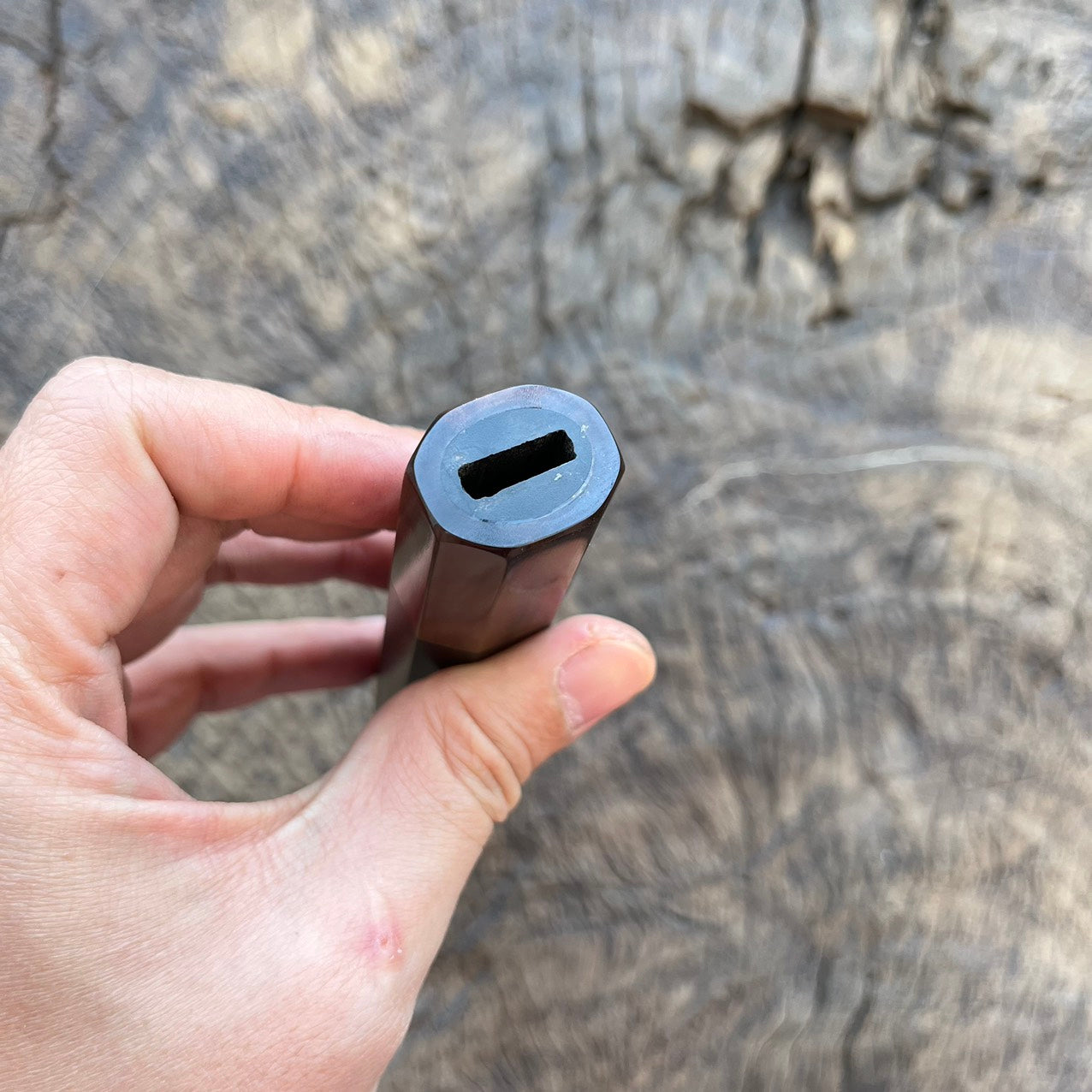 I -14 Ebony Wa handle with dark red marble horn- 145mm