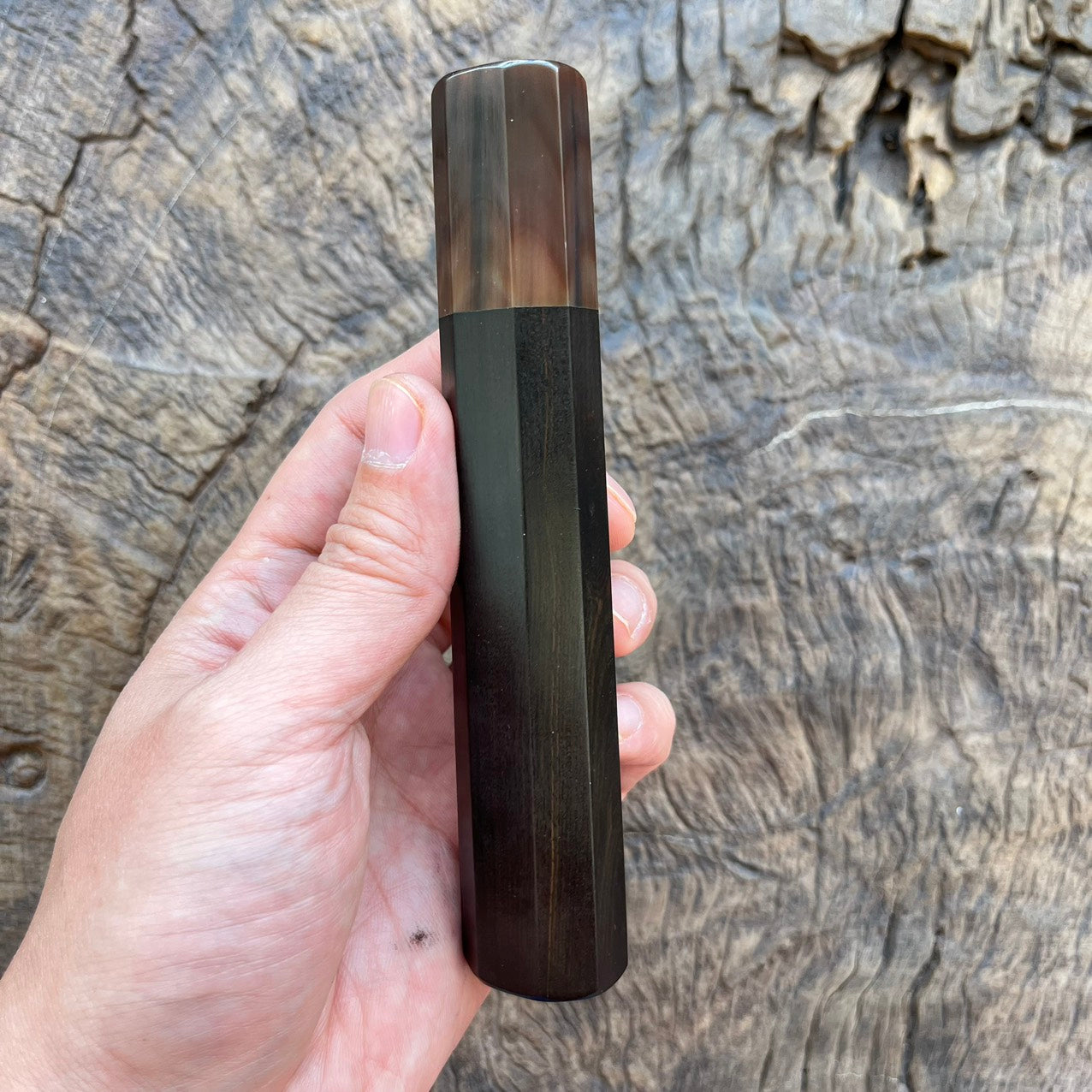 I -14 Ebony Wa handle with dark red marble horn- 145mm