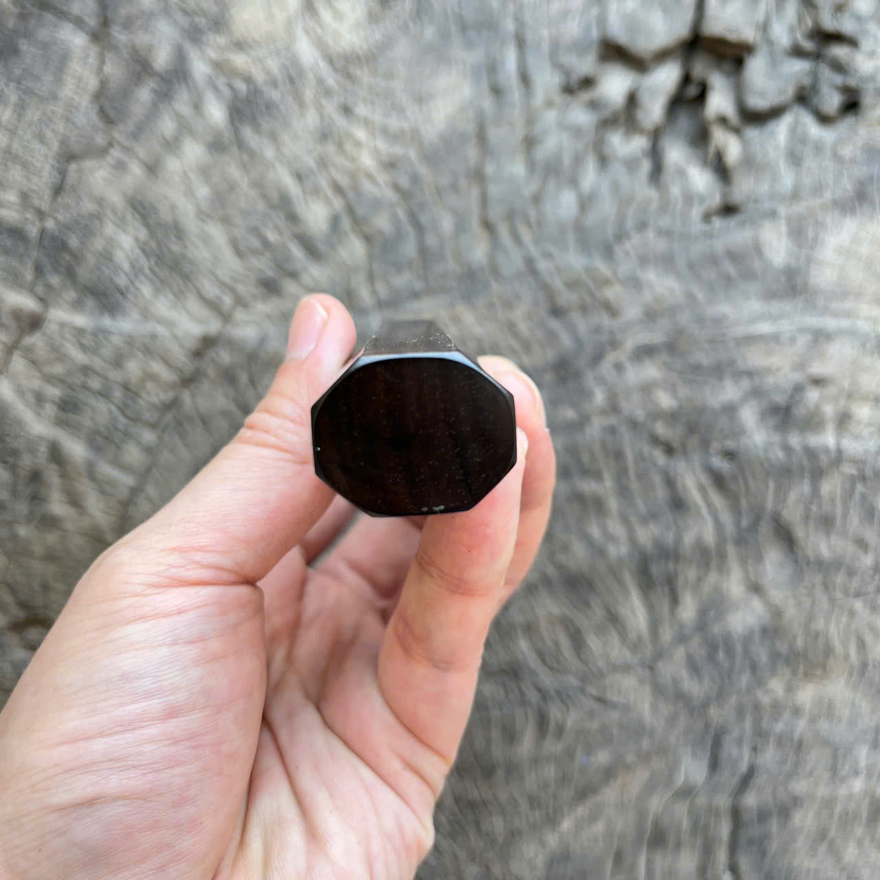 I- 15 Siam Rosewood Wa handle, marble horn ferrule, 135 mm