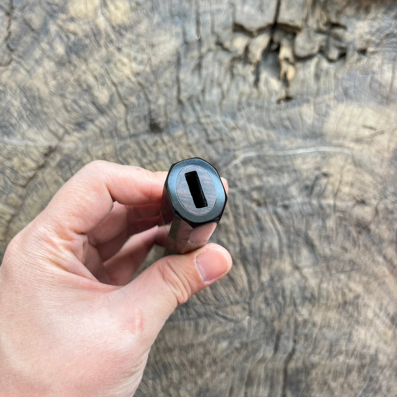 I -4 Ebony wood Wa handle with Black horn- 145mm