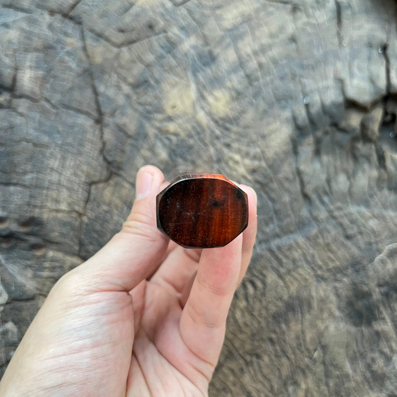 I - 4 Quilted Red Siam Rosewood with marble horn- 145mm