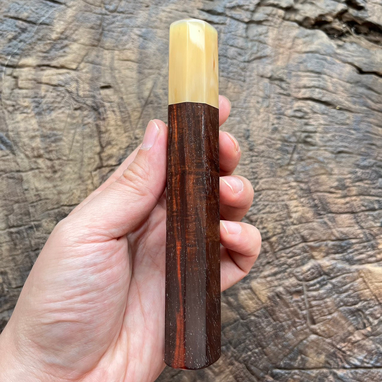 I- 11 Siamese Rosewood Wa handle with marble horn ferrule, 145mm