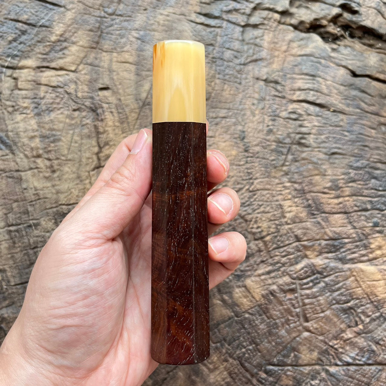 I- 11 Siamese Rosewood Wa handle with marble horn ferrule, 145mm