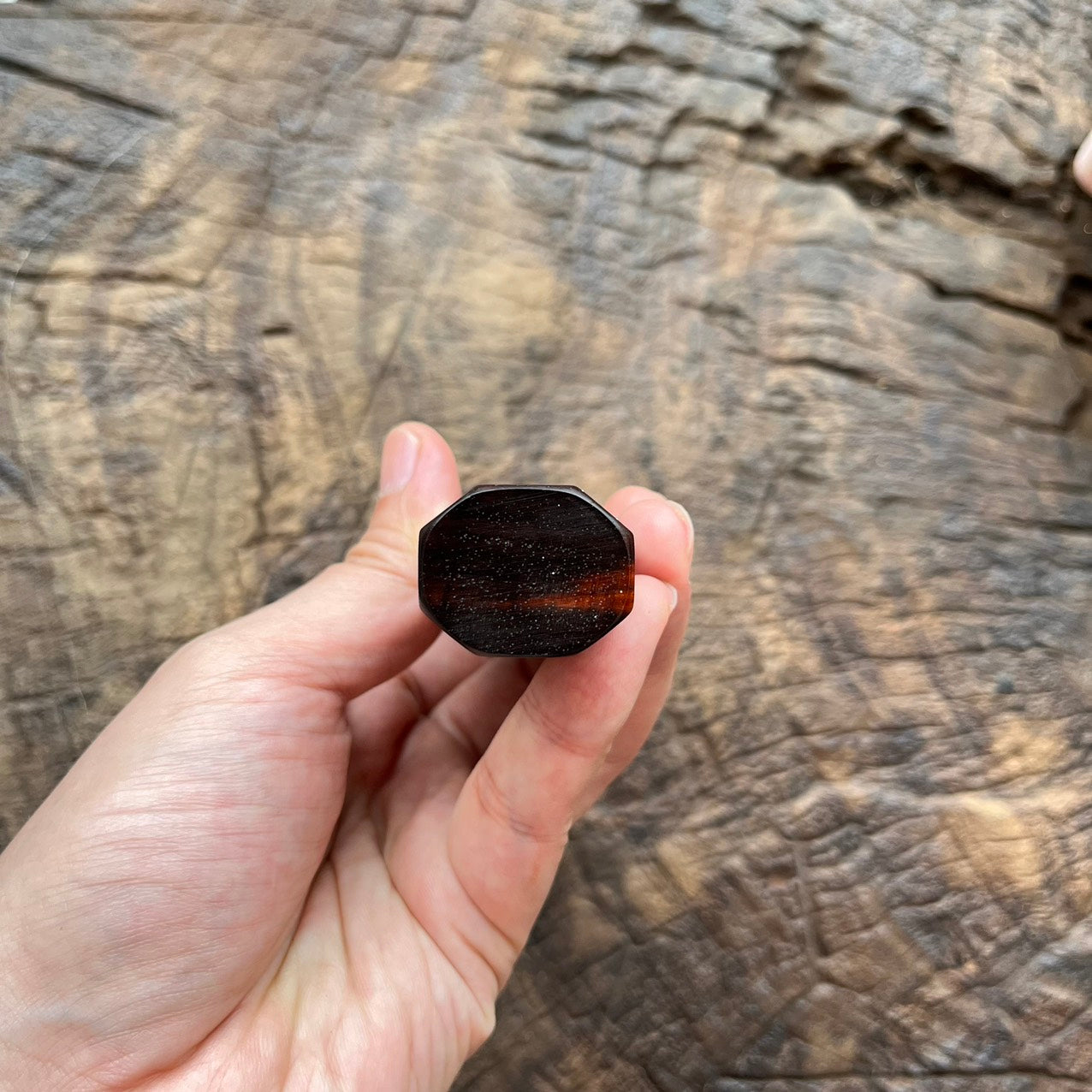 I- 11 Siamese Rosewood Wa handle with marble horn ferrule, 145mm