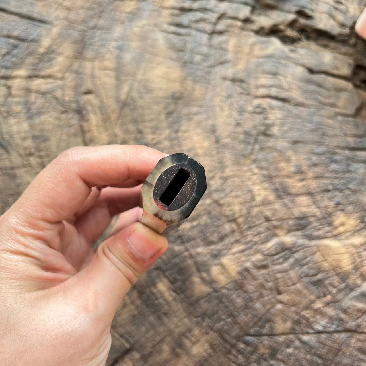 I- 2 Rare Curly Red Rosewood with marble horn ferrule 145mm