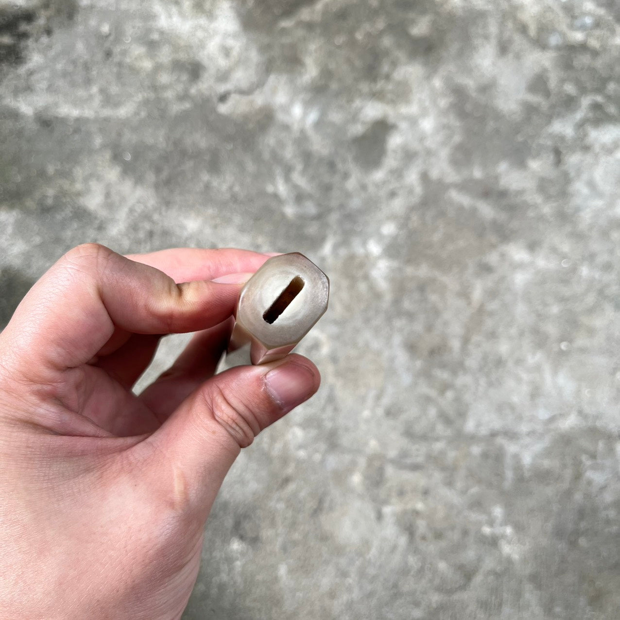 I- 3 Cream Marble full horn wa handle - 140mm