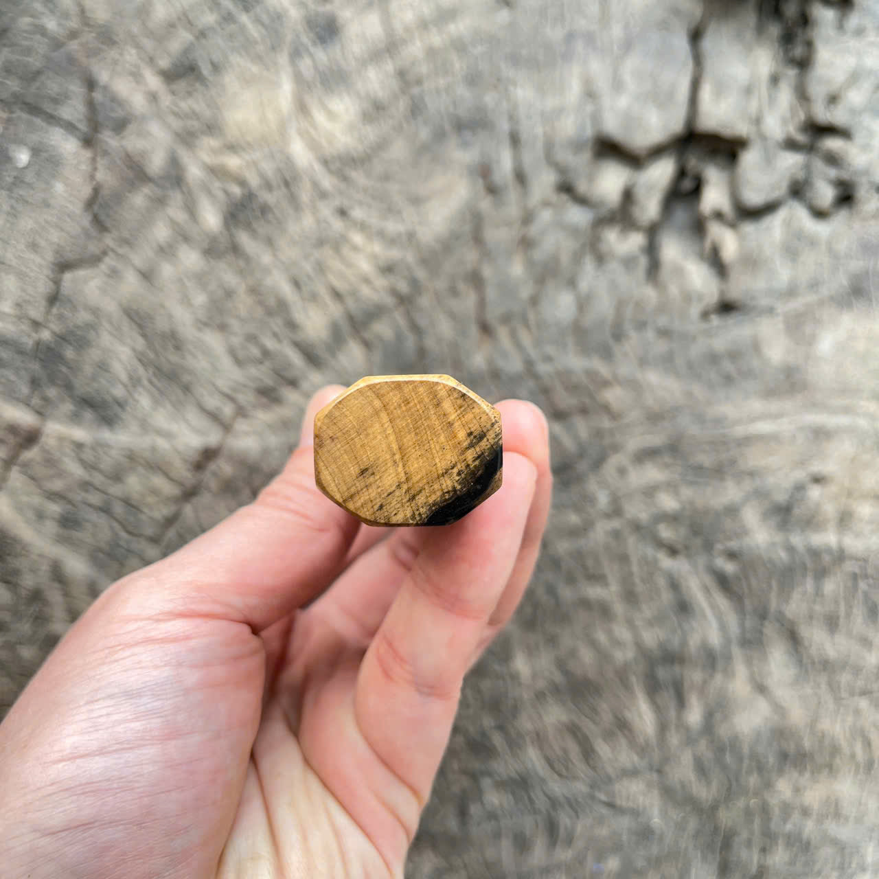 I- White black Ebony Wa handle, marble horn ferrule- 135mm