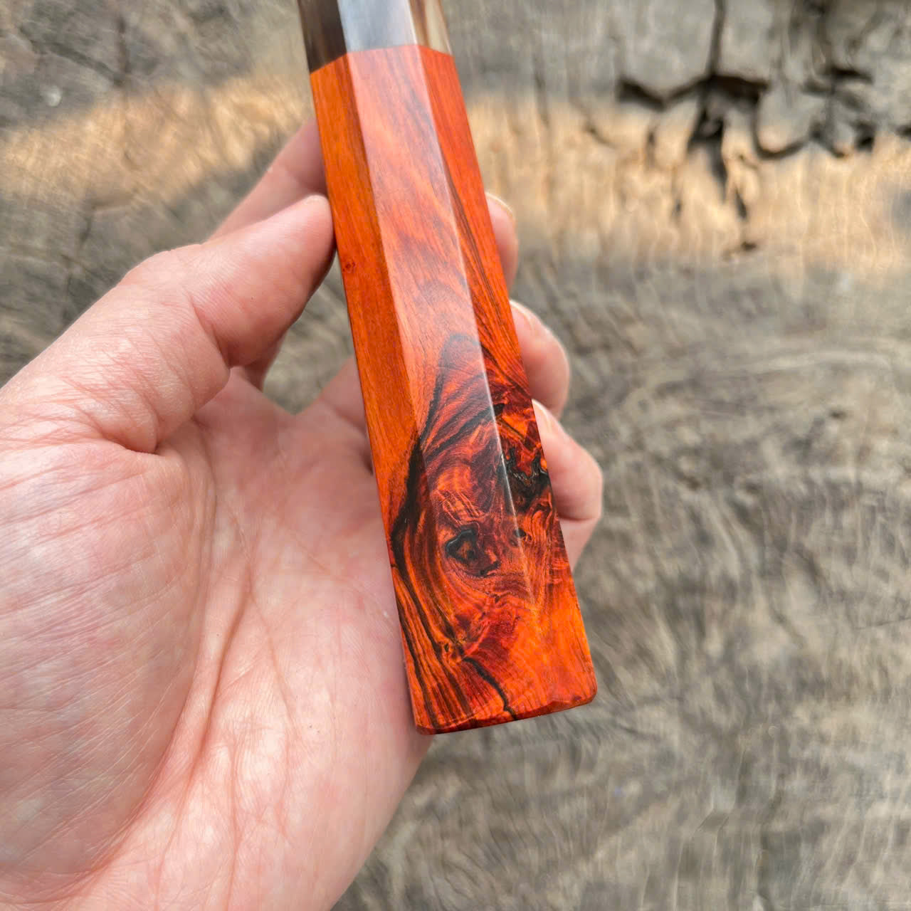 I -10 Siamese Rosewood Wa handle, Marble horn ferrule, 145mm
