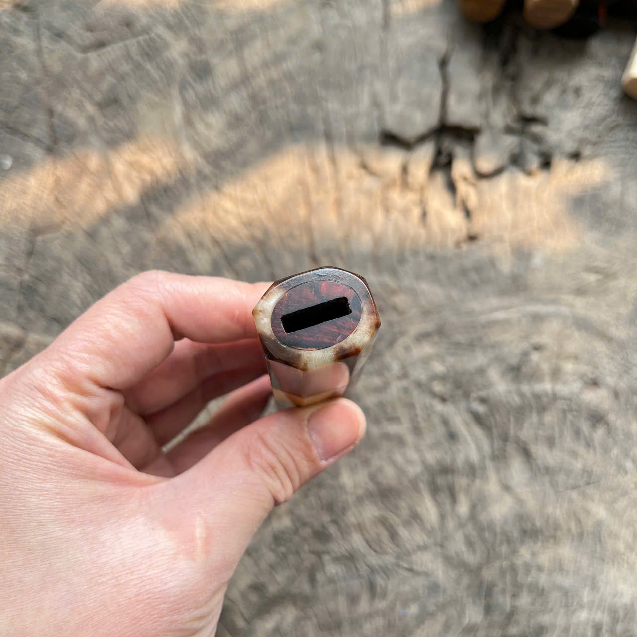 I -10 Siamese Rosewood Wa handle, Marble horn ferrule, 145mm