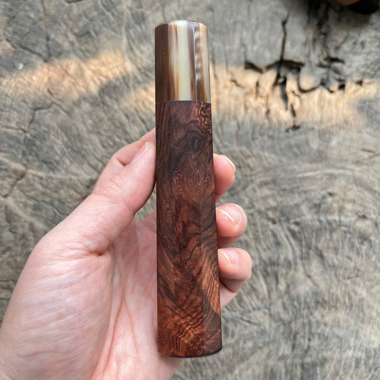 I -4 Dark Rosewood Wa handle, marble horn ferrule, 145mm