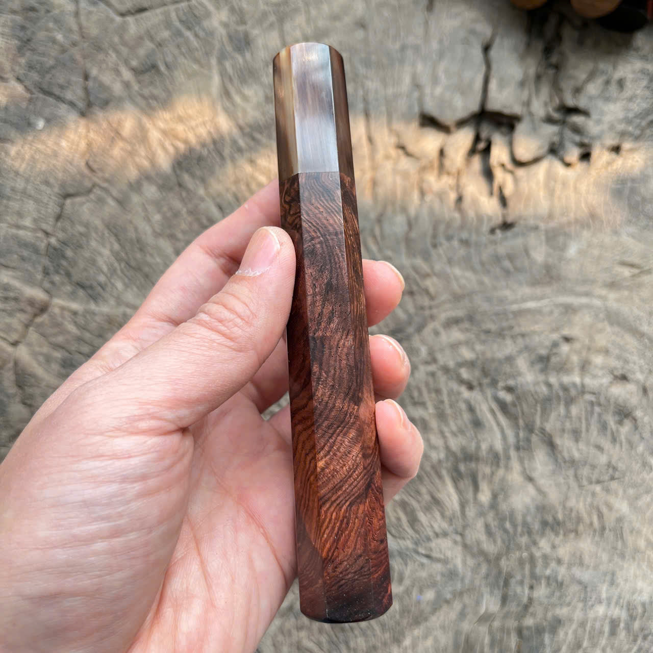 I -4 Dark Rosewood Wa handle, marble horn ferrule, 145mm
