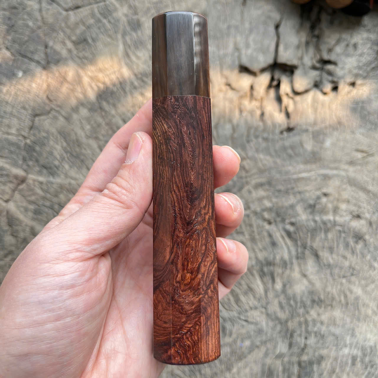 I -4 Dark Rosewood Wa handle, marble horn ferrule, 145mm