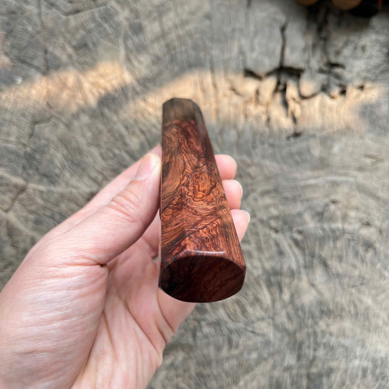 I -4 Dark Rosewood Wa handle, marble horn ferrule, 145mm