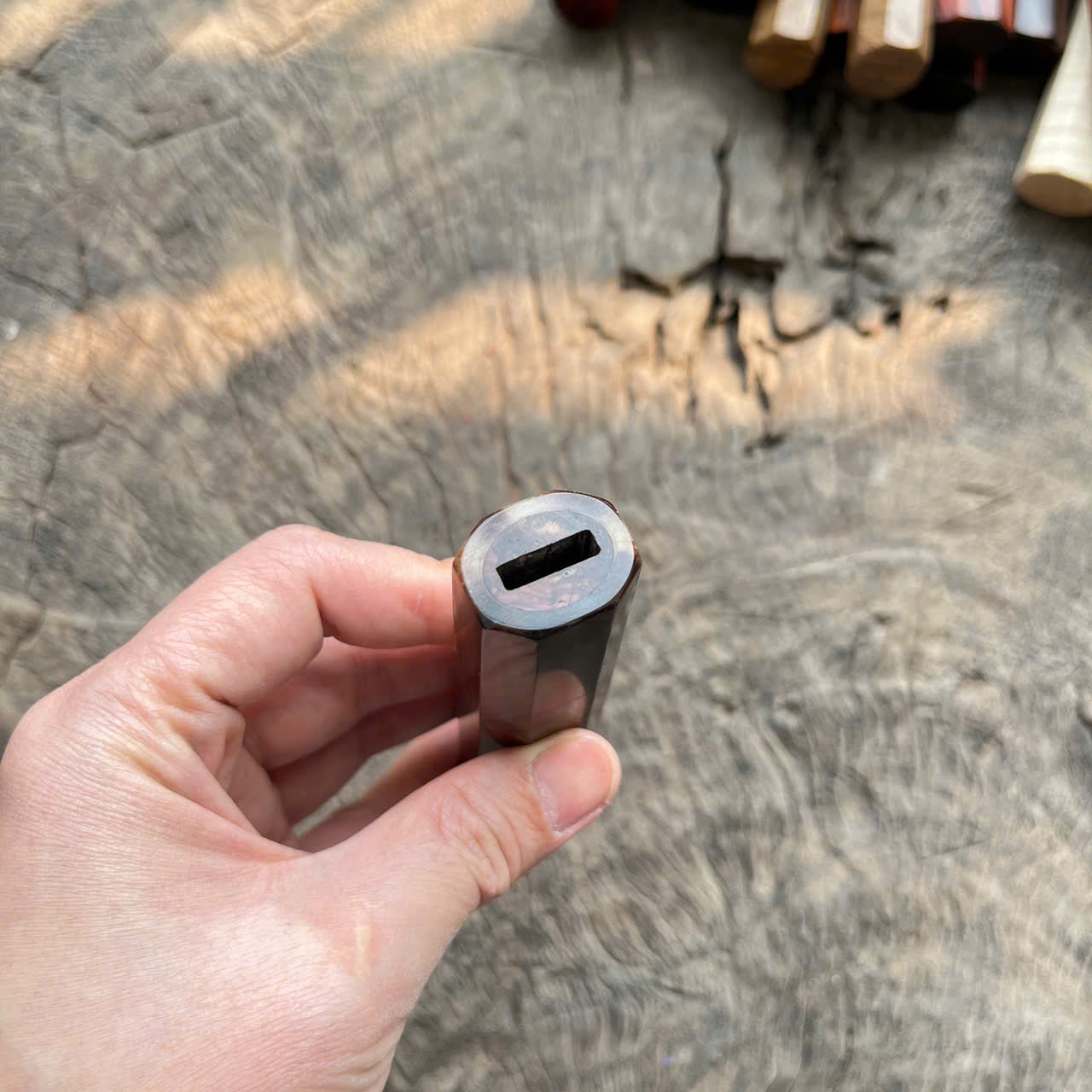I -4 Dark Rosewood Wa handle, marble horn ferrule, 145mm