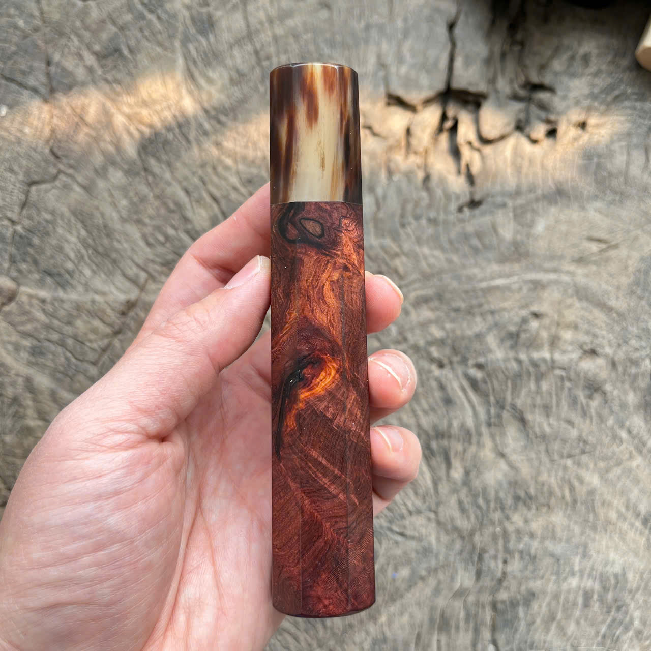 I -9 Rosewood Wa handle, marble horn ferrule, - 140mm
