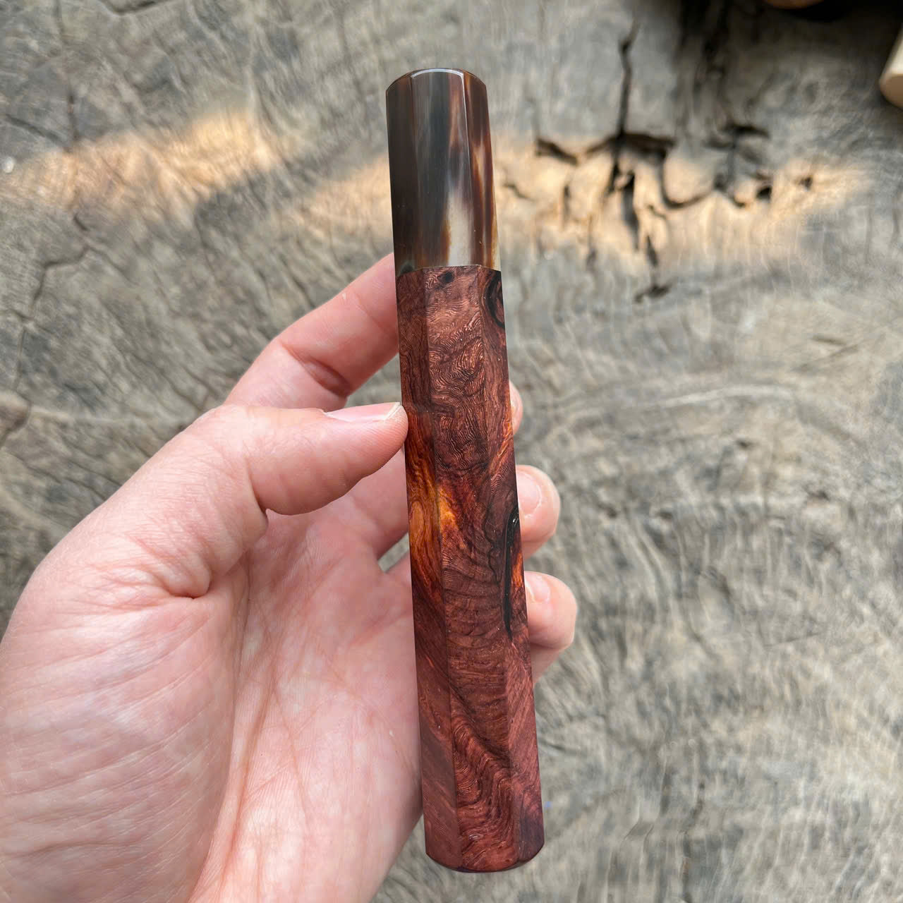 I -9 Rosewood Wa handle, marble horn ferrule, - 140mm