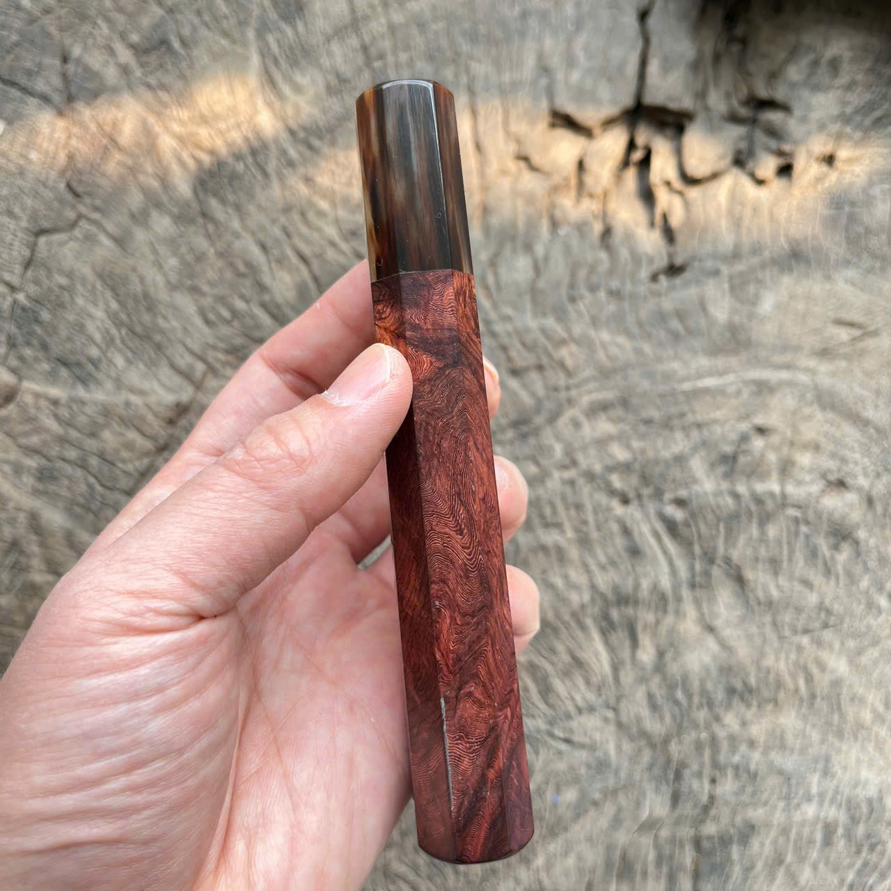 I -9 Rosewood Wa handle, marble horn ferrule, - 140mm