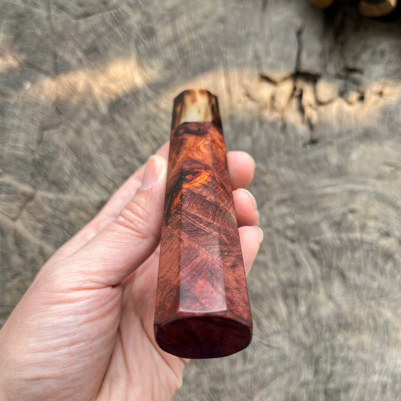 I -9 Rosewood Wa handle, marble horn ferrule, - 140mm