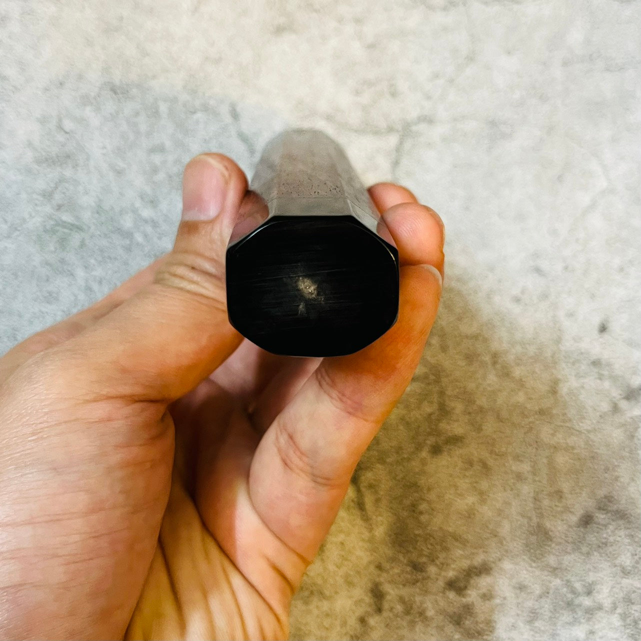 I- Special rosewood Wa handle with black horn ferrule and end cap, 140mm