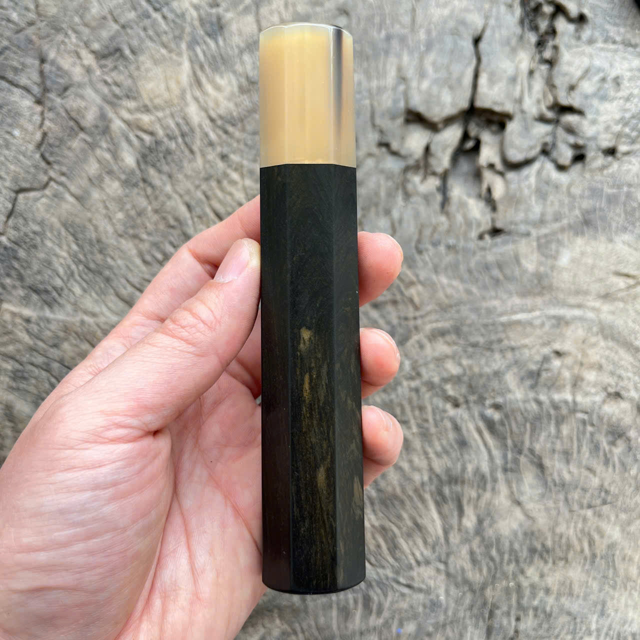 I - 13 Ebony Wa handle, white horn ferrule- 145mm