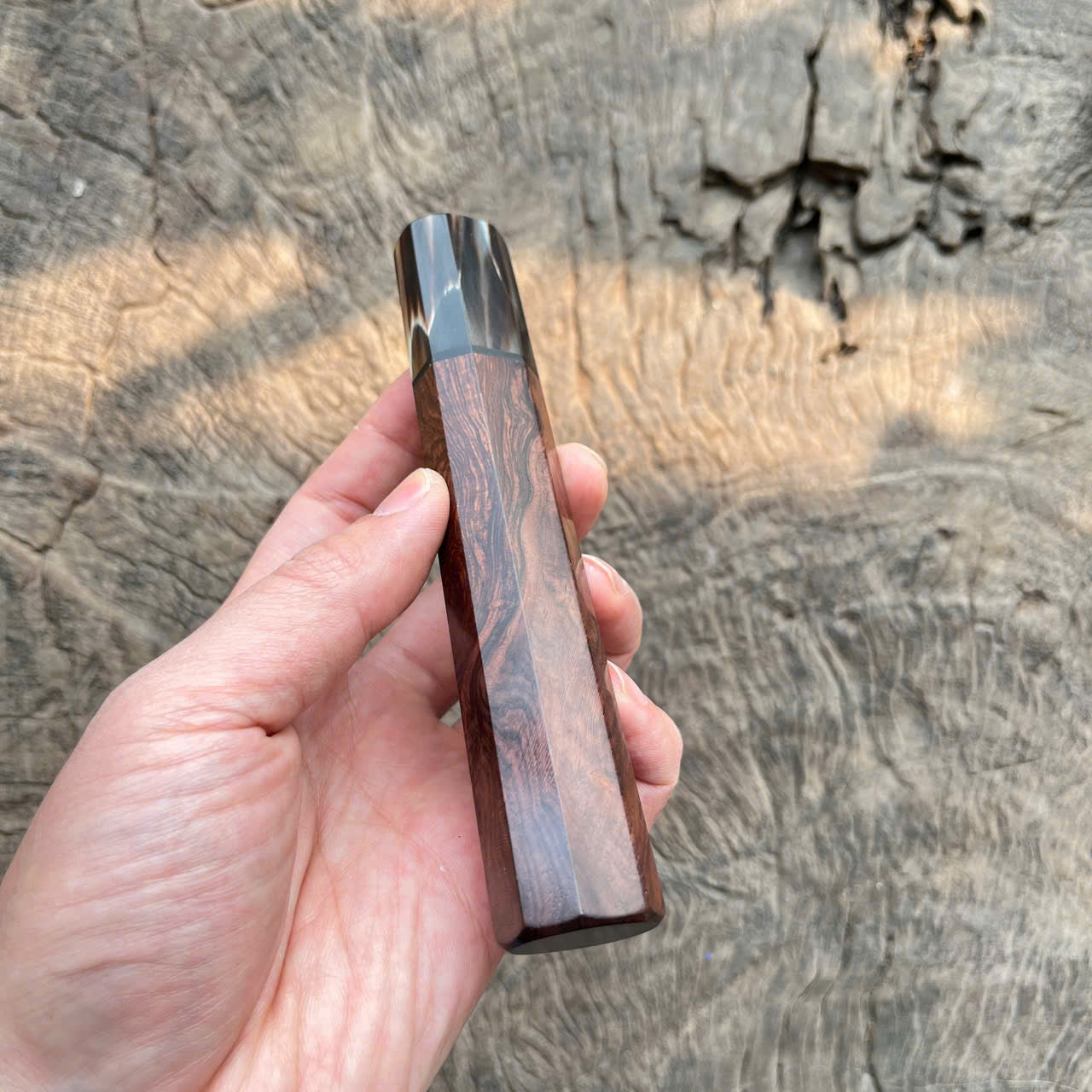I -2 Dark Rosewood Wa handle, Marble horn ferrule, black spacer- 140mm