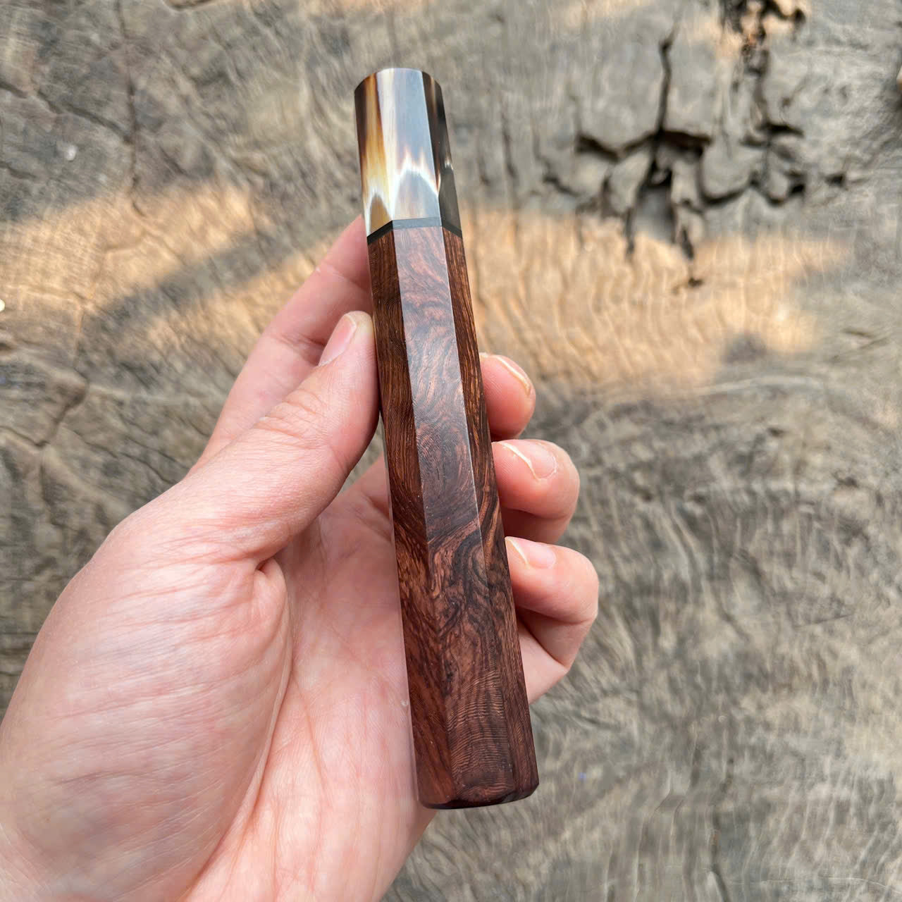 I -2 Dark Rosewood Wa handle, Marble horn ferrule, black spacer- 140mm