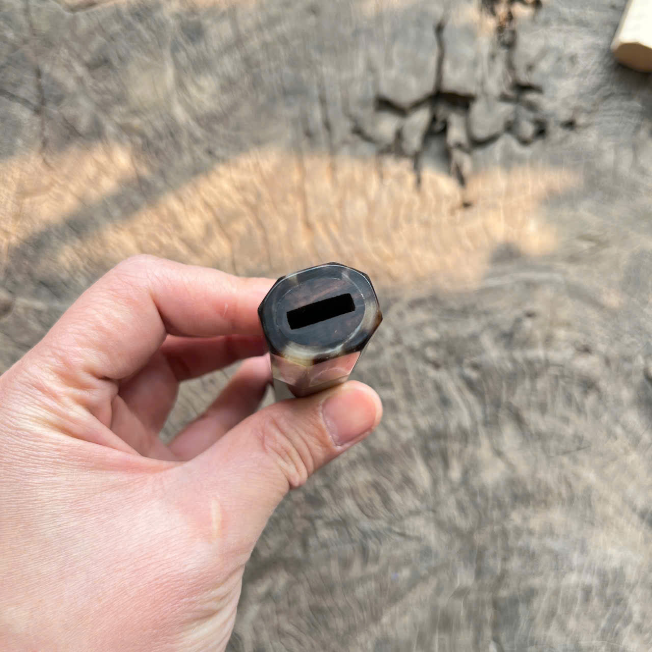 I -2 Dark Rosewood Wa handle, Marble horn ferrule, black spacer- 140mm