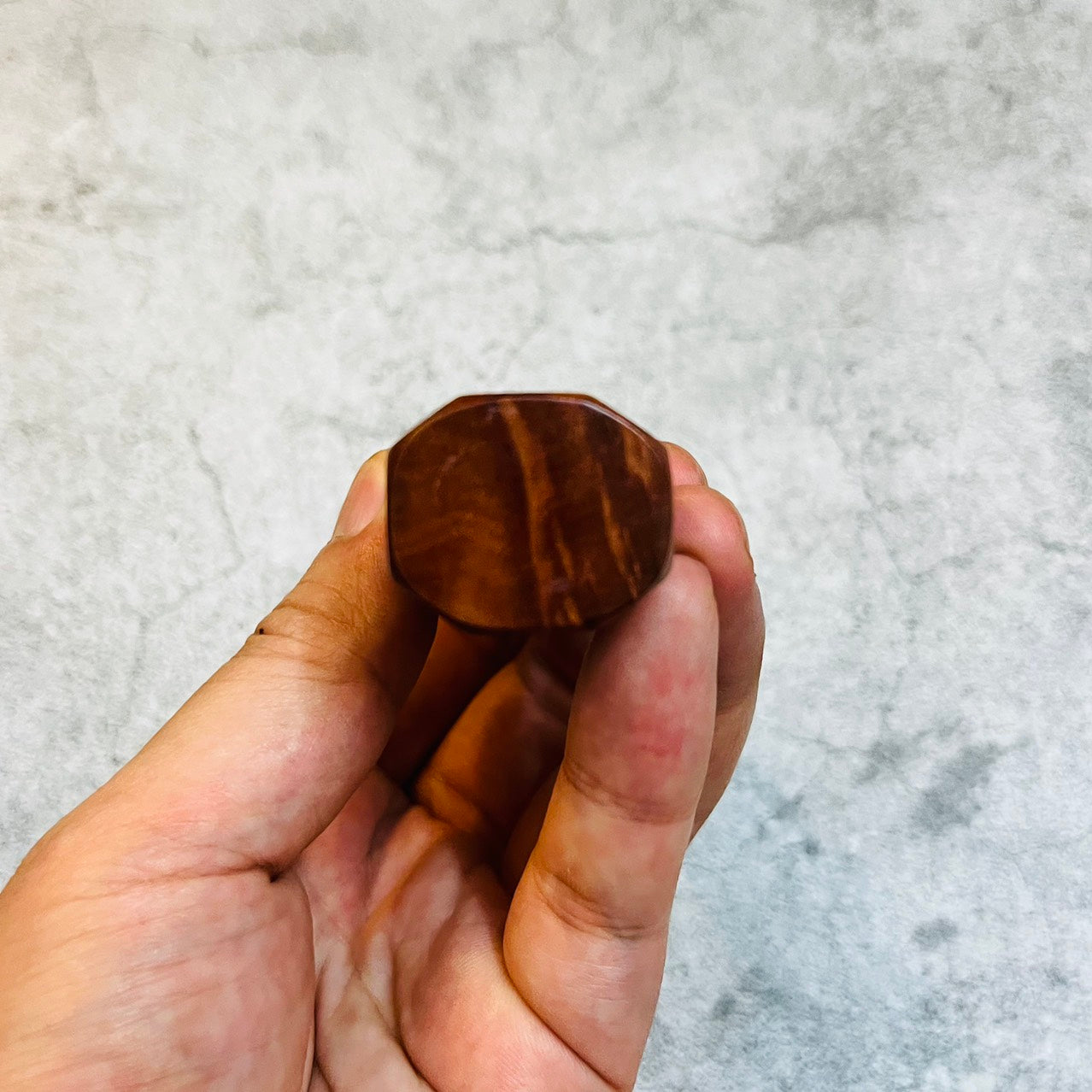 Light burl red wood Wa Handle with Buffalo Horn Ferrule - Endcap