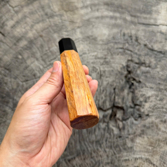 I - 4 Two tone Japanese Tamamoku Cedar, black horn ferrule, 145 mm handle