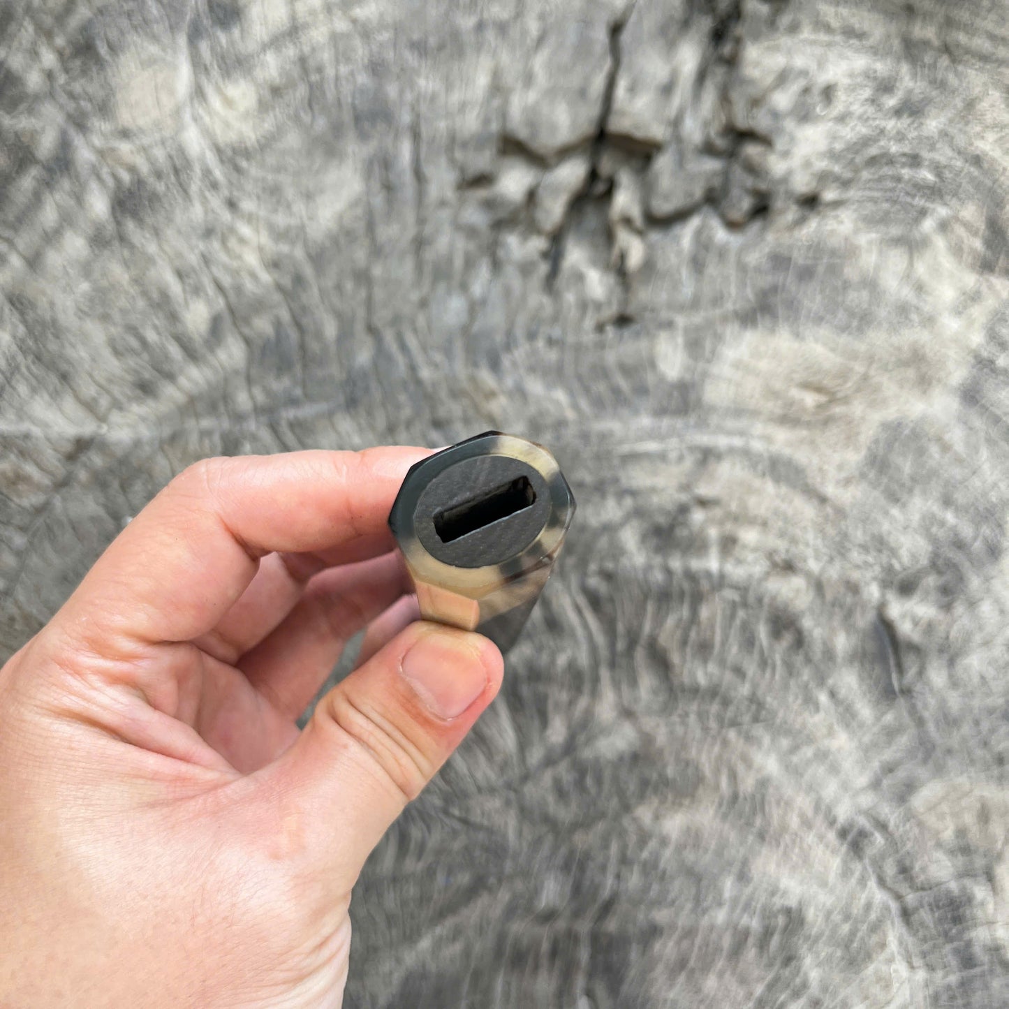 I - 2 Cool Curly Black Siamese Rosewood Wa handle, Marble horn Ferrule, 145 mm